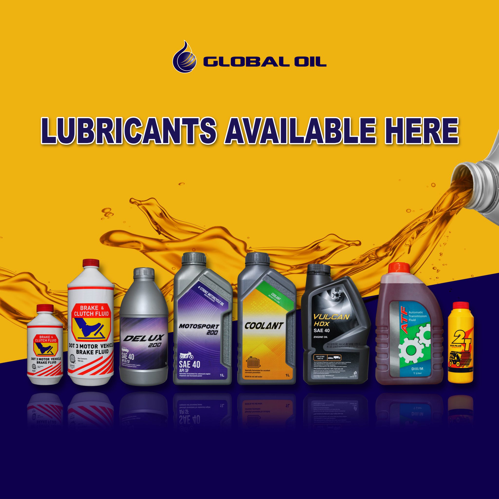 LUBRICANTS AVAILABLE HERE AT ALL GLOBAL OIL STATION! | Global Oil